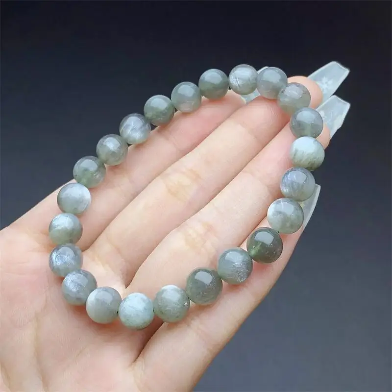 8MM Natural Green Skeletal Quartz Bracelet Fashion Reiki Gemstone Round Beads Bracelets Jewelry Couple Gift 1PCS