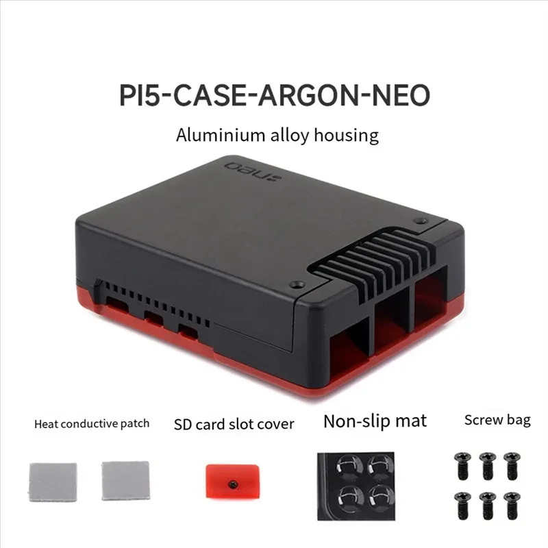 New in The OvO Store!! Suitable for Raspberry Pi 5 Argon NEO 5 Alloy Cooling Case, Passive Cooling Protective Case with PWN Fan