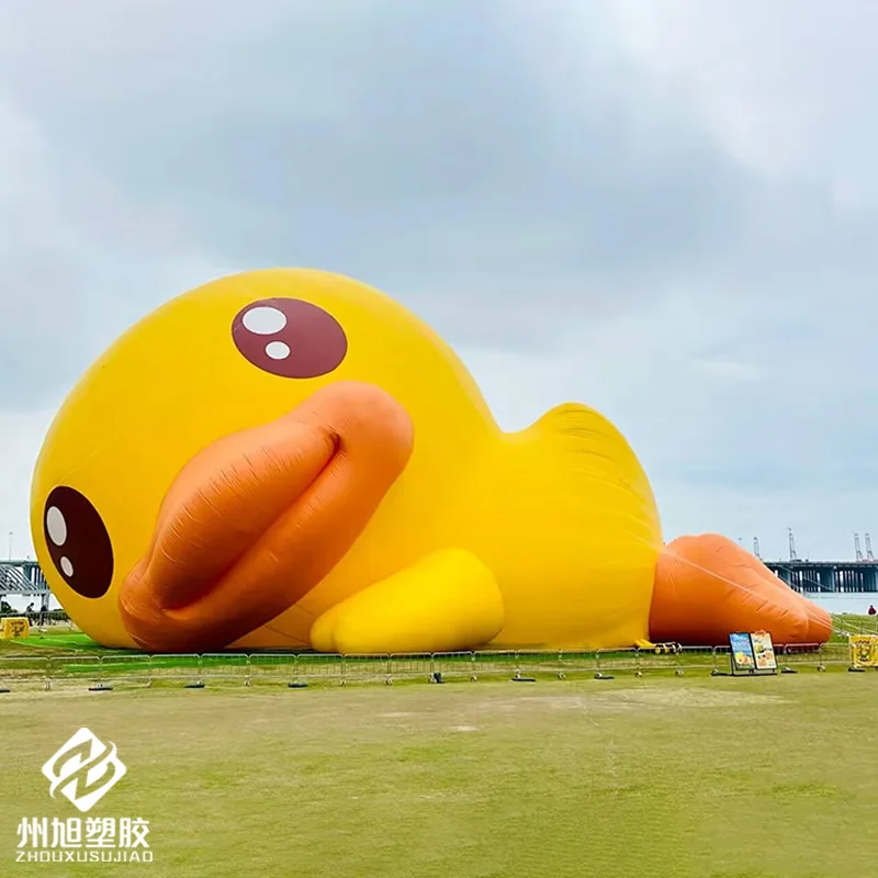 

Гигантская надувная утка, воздушная модель животного, с воздуходувкой, уличная квадратная луговая декоративная опора