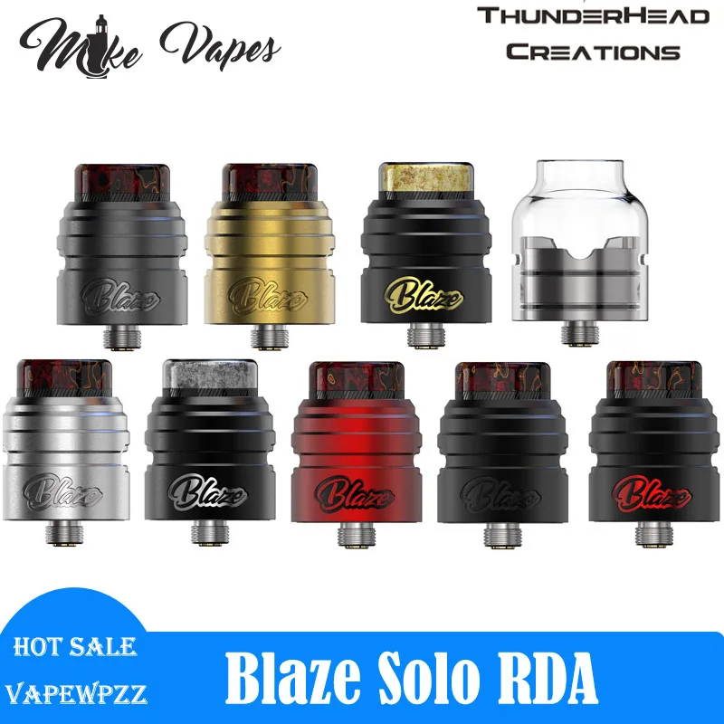 

Original ThunderHead Creations & Mike Vapes Blaze Solo RDA 24mm 810 Drip Tip 2ml Tank Atomizer Single Coil Electronic Cigarette