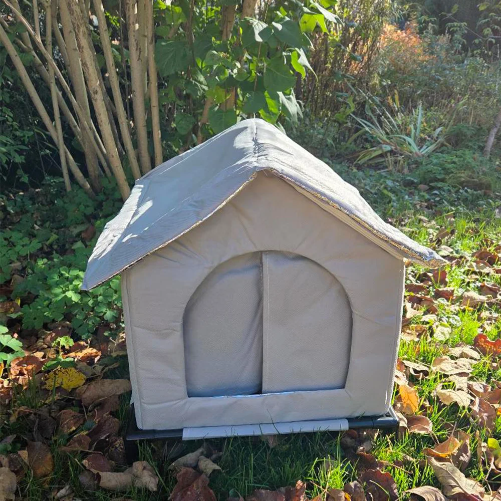 Casa elevada impermeable para gatos - refugio plegable interior - imagen 5