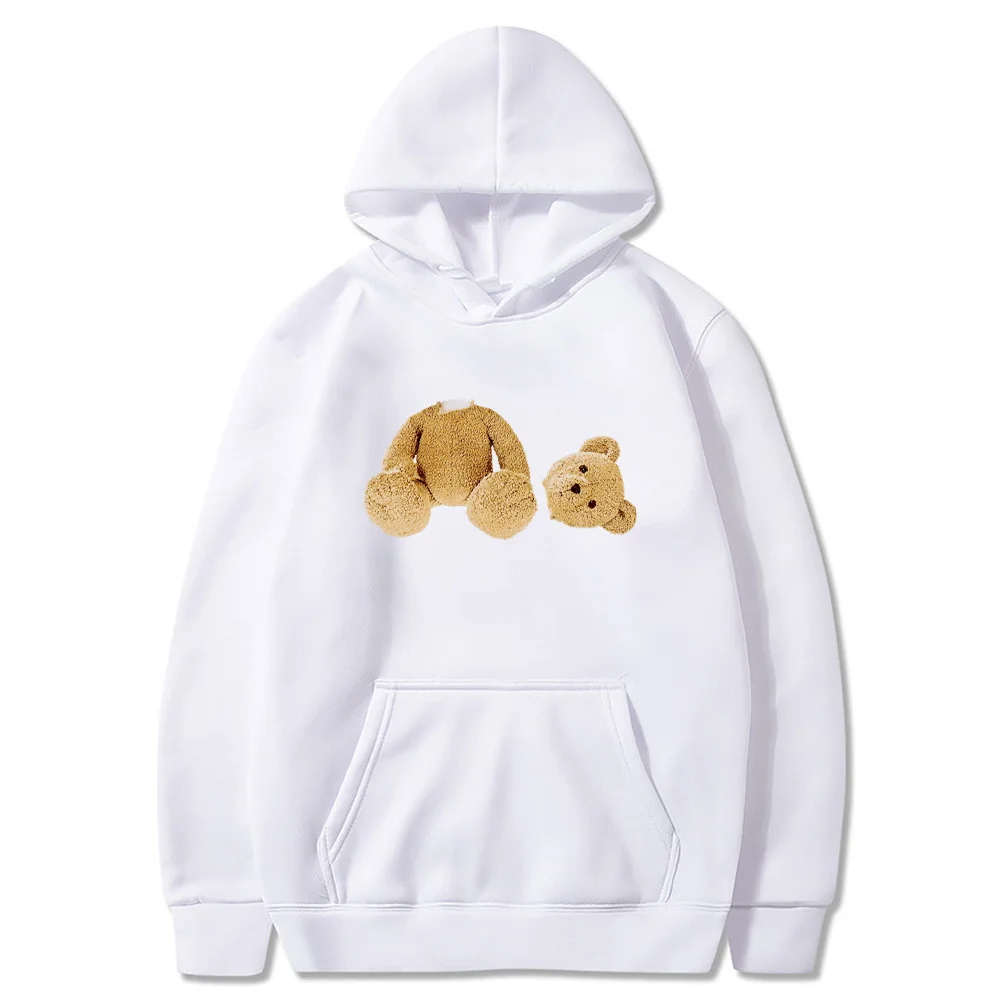 Hoodies Men Women Sweatshirts Cute Bear Printed Long-sleeve Loose Harajuku Casual All-match Fashion Clothing Pullover Streetwear