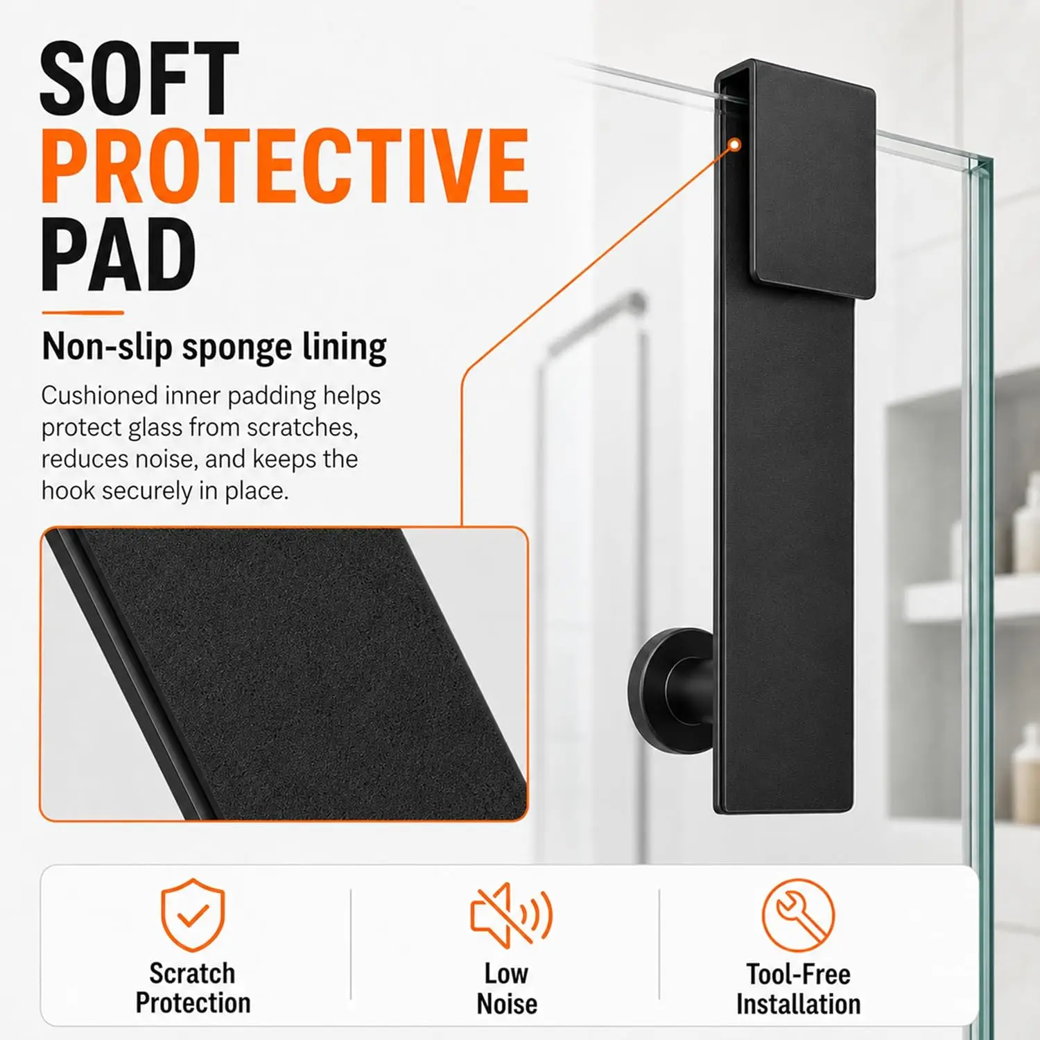 2 stainless steel shower hooks, towel hooks, yukata hooks, heavy-duty and durable shower rack, bathroom storage rack view 5