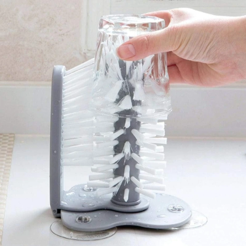 Rotating Brush Suction Cup Designs Cup Scrubber For Sustainable Cleaning Use HX6C