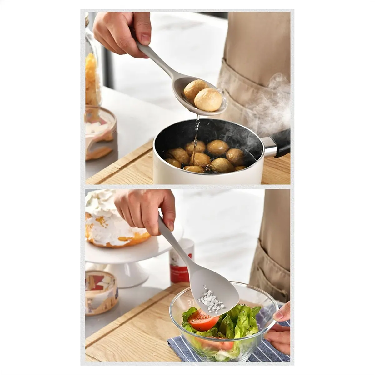 A67T NEW Silicone Cooking Utensils Set 446°F Heat Resistant Kitchen Turner Tongs,Spatula,Kitchen Tools Set for Dishwasher Safe