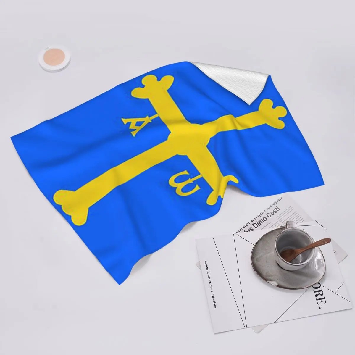 Custom Asturias Flag Soft Face Towel Quick Dry Pool Bath Cotton Towels Absorbent