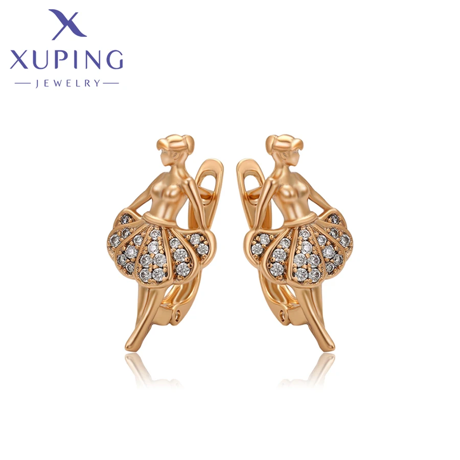 Xuping Jewelry New Arrival Charm Ballerina girl Popular Fashion Huggies Earring for Women S00136899