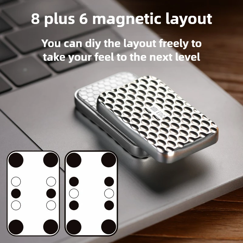 ADJUDICATION EDC Honeycomb Ilimitado Mecánico Metal Magnético Fingertip Push Card Juguete de descompresión
