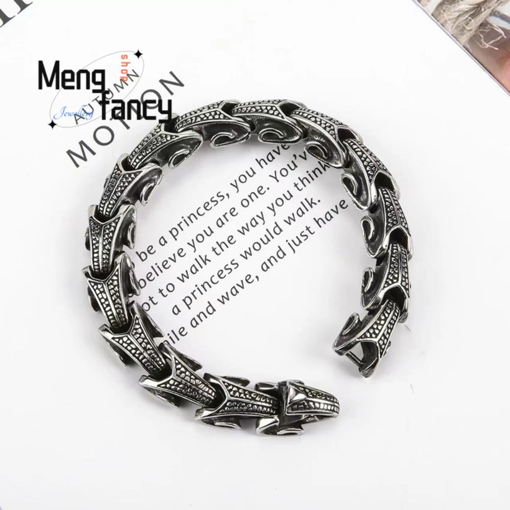 Three-Dimensional Dragon Bone Bracelet Retro Style Trendy Exquisite High-End Popular Personality Hip-Hop Punk Lucky Charms Gift