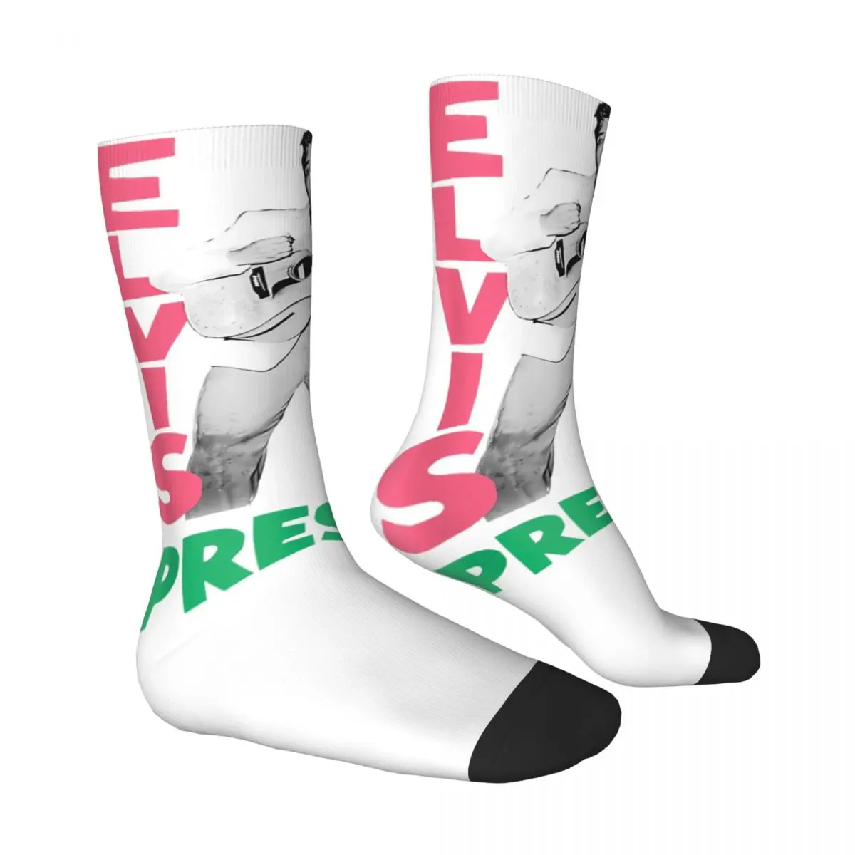 E-Elvis Stockings Women Men 90s Guitar Music Socks Soft Casual Socks Winter Outdoor Anti Sweat Design Socks Gift Idea