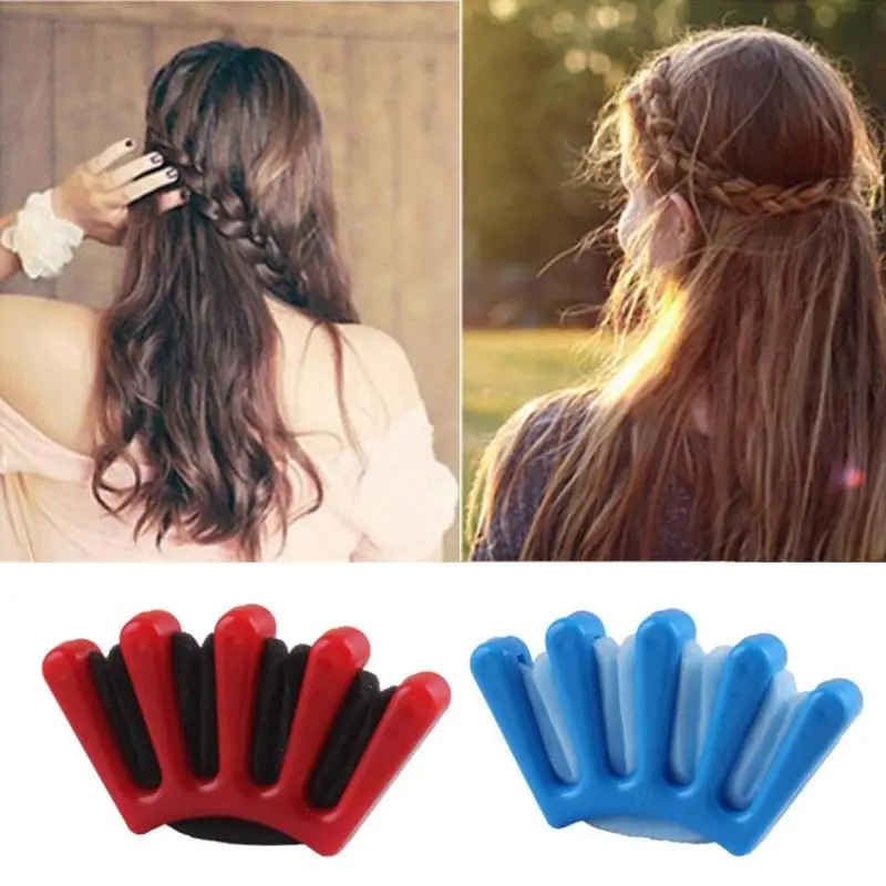 1 Stück DIY Wellen-Locken-Styling-Set, Manueller Haarcrimper, 5-Finger-Schwamm-Haarflechtwerkzeug für Frauen und Mädchen, für Party und Reisen – Detail 5