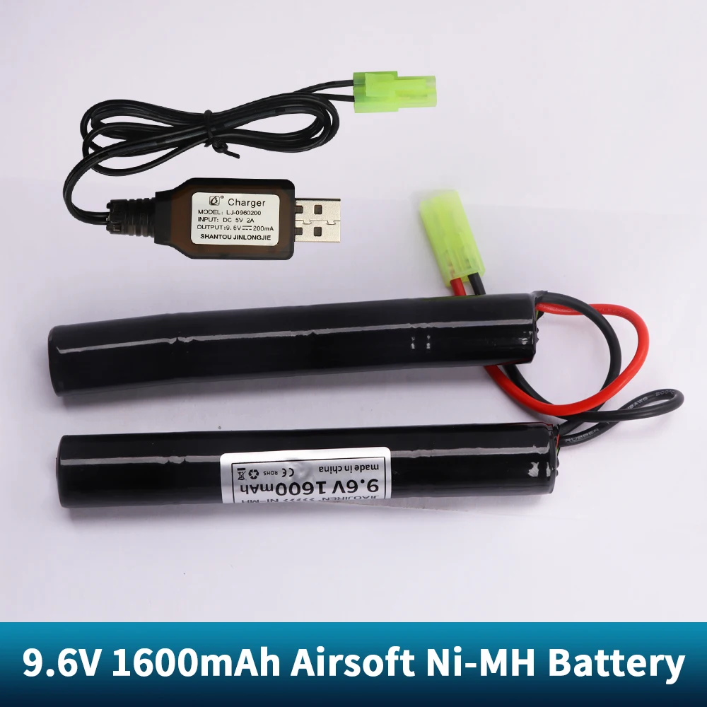 

Ni-Mh 2/3A 9.6V 1600mAh Butterfly Airsoft Battery with Mini Tamiya Connector for Guns M110 SR25 M249 M240B MP5 M14 G36C parts