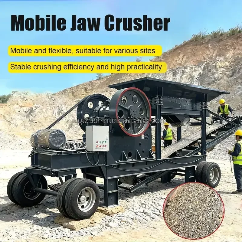 Wmwmnu Mobile Jaw Crusher with Belt Conveyor for Limestone Crushing Aggregate Production Line