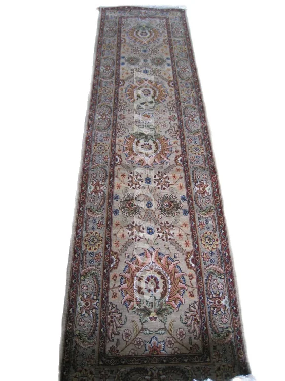 

Free shipping 2.5'x10' 160 Line persian woolen carpet , hand knotted persian runner Oriental handmade Persian Rug mixed colors