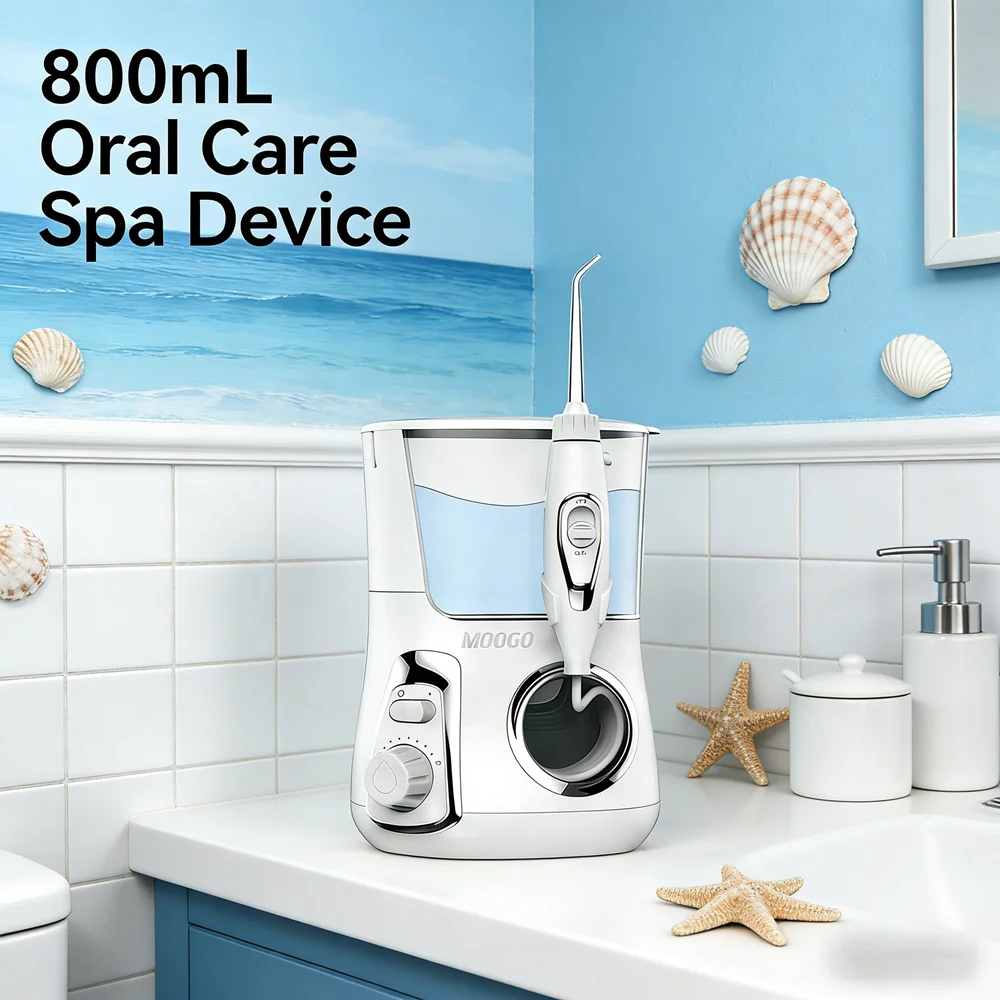 

10-Mode Home Dental Water Jet Cleaner, Tabletop Oral Care Spa Irrigator with 5 Replacement Nozzles, Professional Plaque Removal