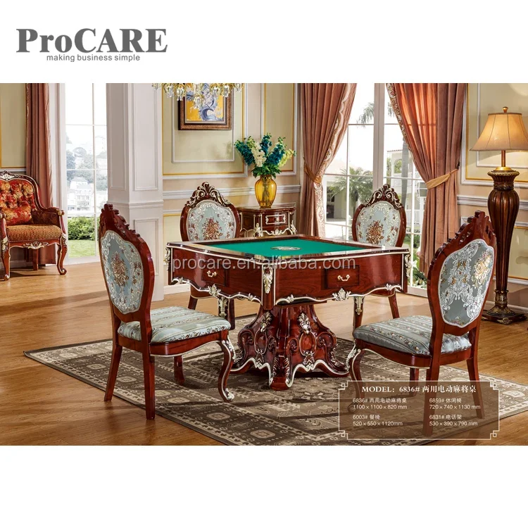 high quality luxury royal dining table and automatic mahjong table