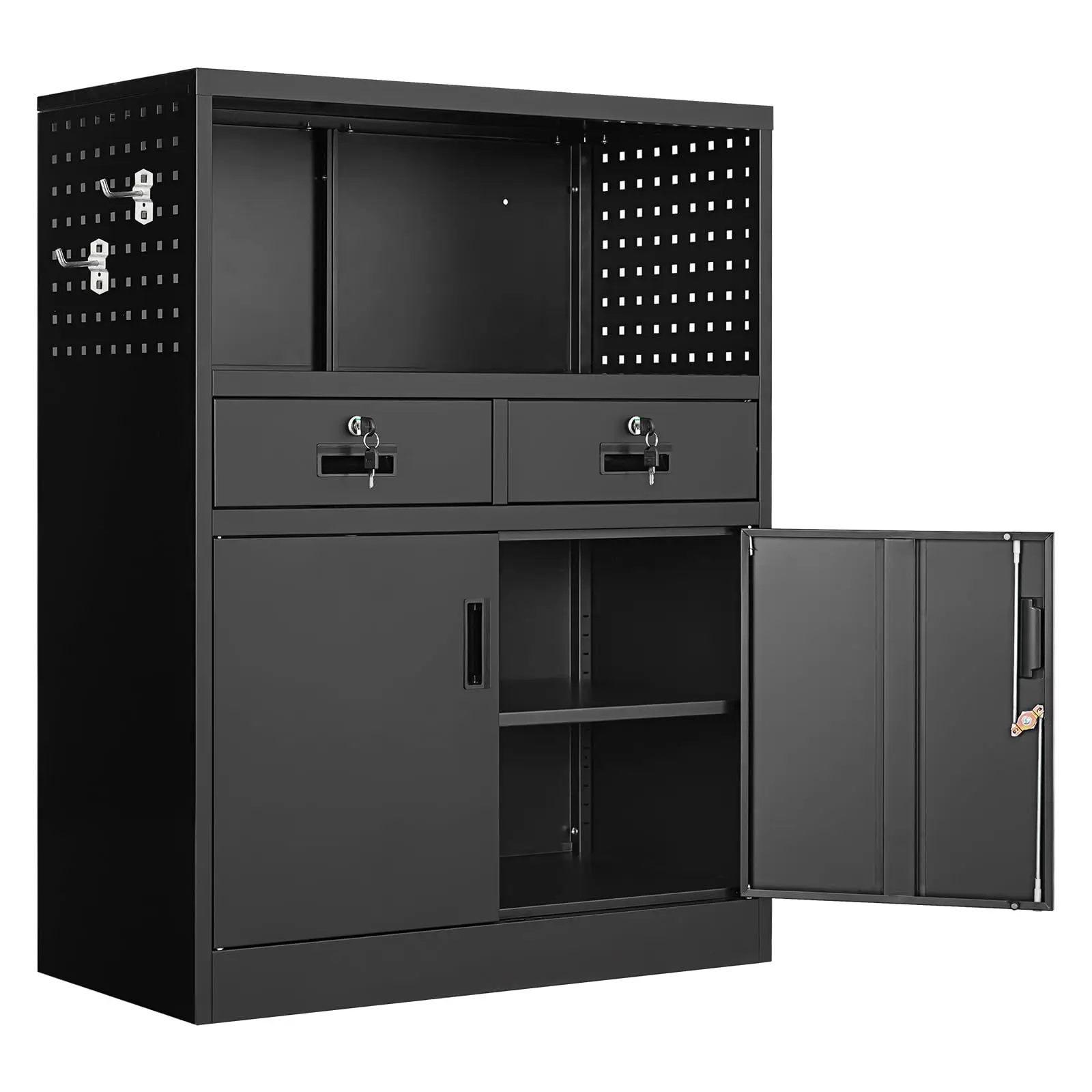 Metal Storage Cabinet with 2 Ders and Locking Do,- 41.3