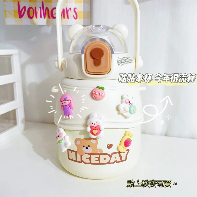 Pegatinas estéreo 3D de dibujos animados Kawaii para decoración DIY, papelería, taza de agua, refrigerador, teléfono móvil, caja de almacenamiento de coche, 7 unids/lote por paquete