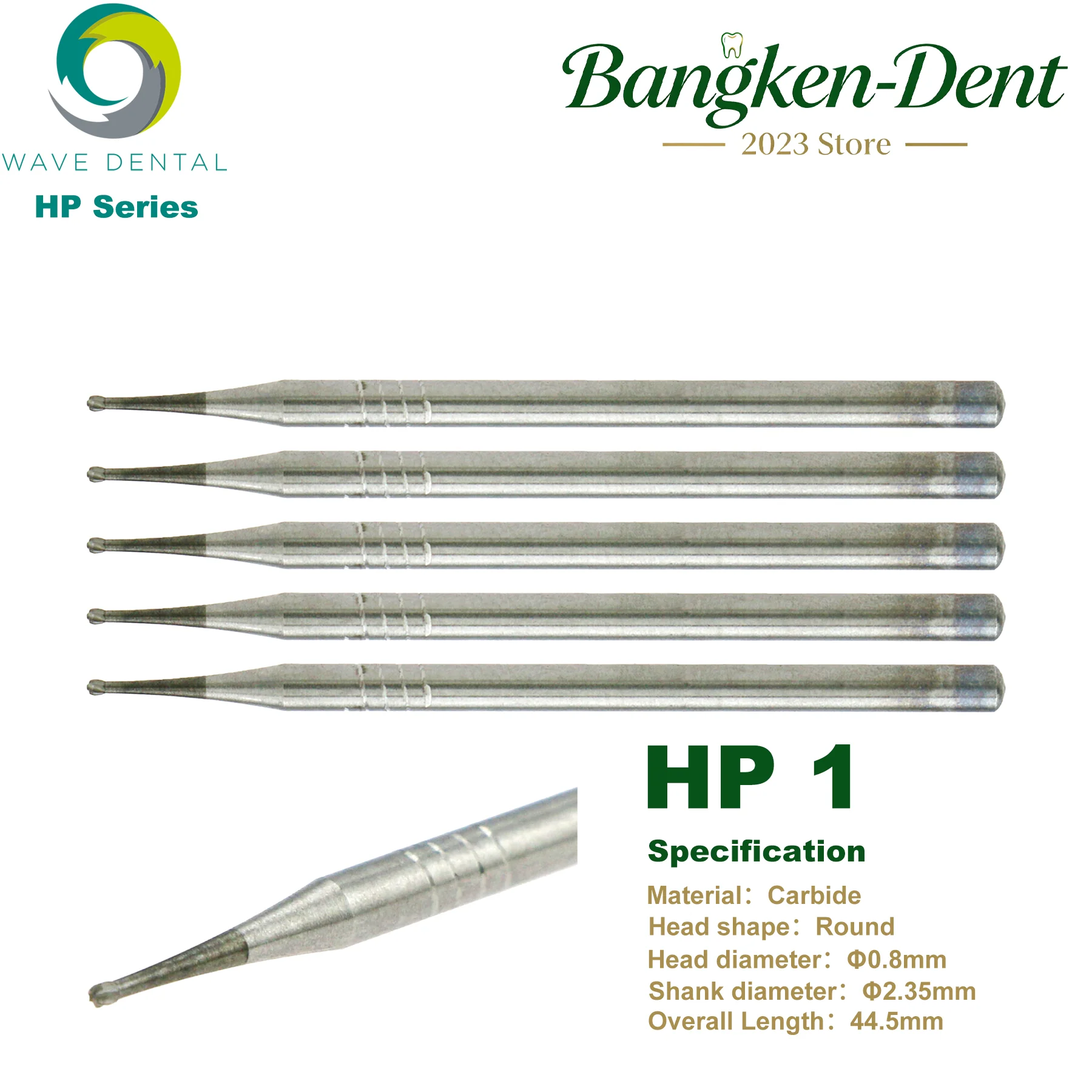 5Pcs/pack WAVE Dental Tungsten Carbide Bur Round Burs For Straight Nose Cone Handpiece HP1/2 HP1/4 HP1 HP2 HP3 HP4 HP5 HP6 HP7