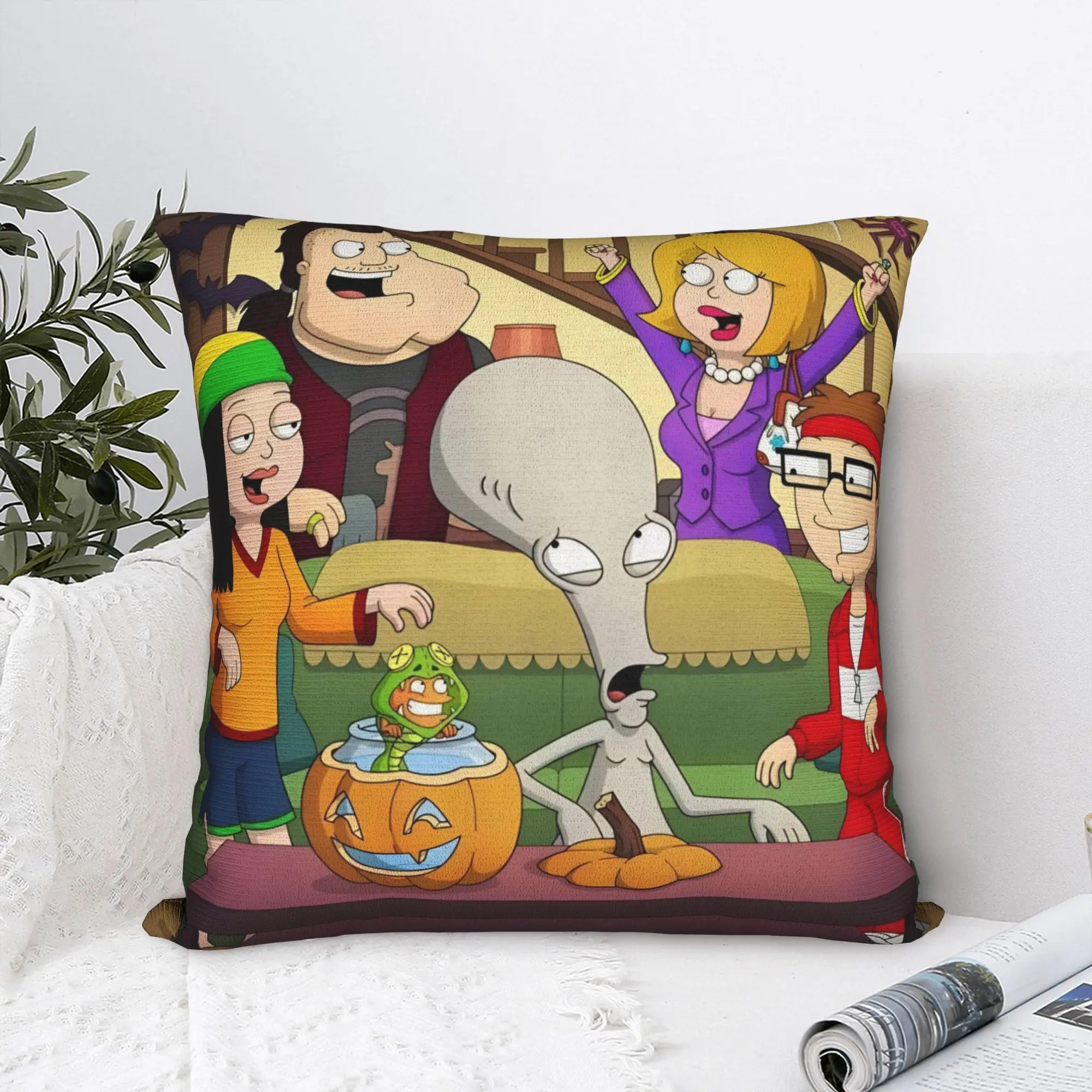 Home Decorations Americans Dads cartoon Pillowcase Stuff  Pillow Cover Square Multi-Size