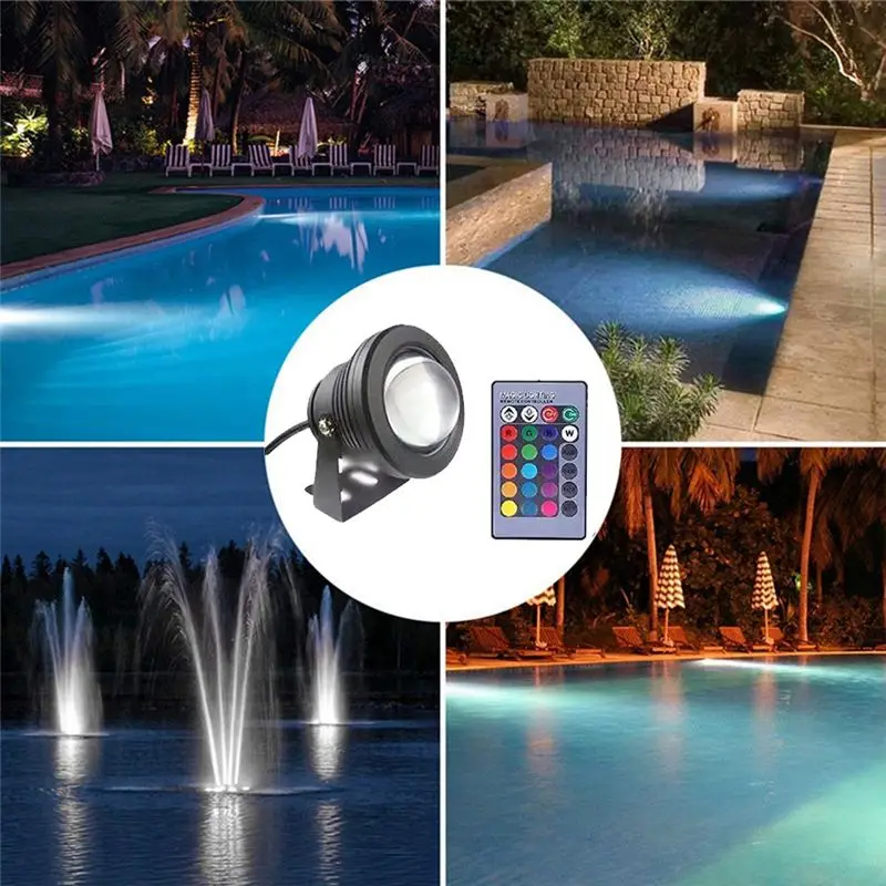 ABVC Underwater Light Embedded High Voltage 85-265V LED Floodlight RGB Fountain Pool Pond Aquarium Spotlight Bulb Lamp A
