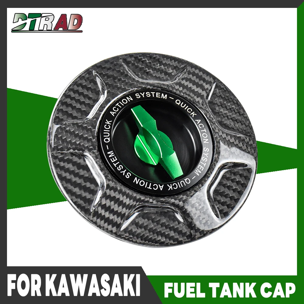 For KAWASAKI ZX6R 636 2019-2026 ZX10R/RR 2021-2025 ZX4R ZH2 Z650 Z900 Carbon Fiber Keyless Fuel Tank Cap Gas Oil Petrol Covers
