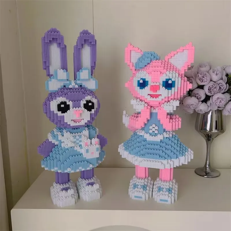 Cartoon the Blue Dress Bunny and the Fox Building Block Anime Assemble Action Model Zabawki dla dzieci Klocki DIY Prezent urodzinowy Nowy