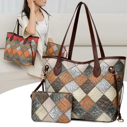 Two-in-one Korean Version Trendy Women's 2024 New Large Capacity Tote Bag with Horizontal Square Zipper Single Shoulder Handbag