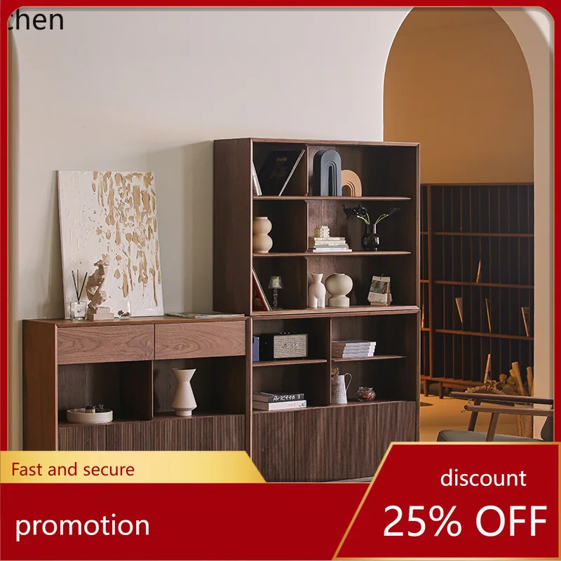 

HXL Bookshelf Solid Wood Storage Floor Cabinet Sideboard Combination Multi-Functional Organizer