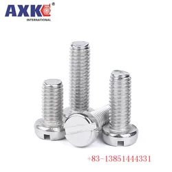 M1.6 M2 M2.5 M3 M4 M5 M6 A2-70 Stainless Steel 304 DIN84 GB65 Slotted Cap Head Slot Column Round Cheese Head Screw Bolt