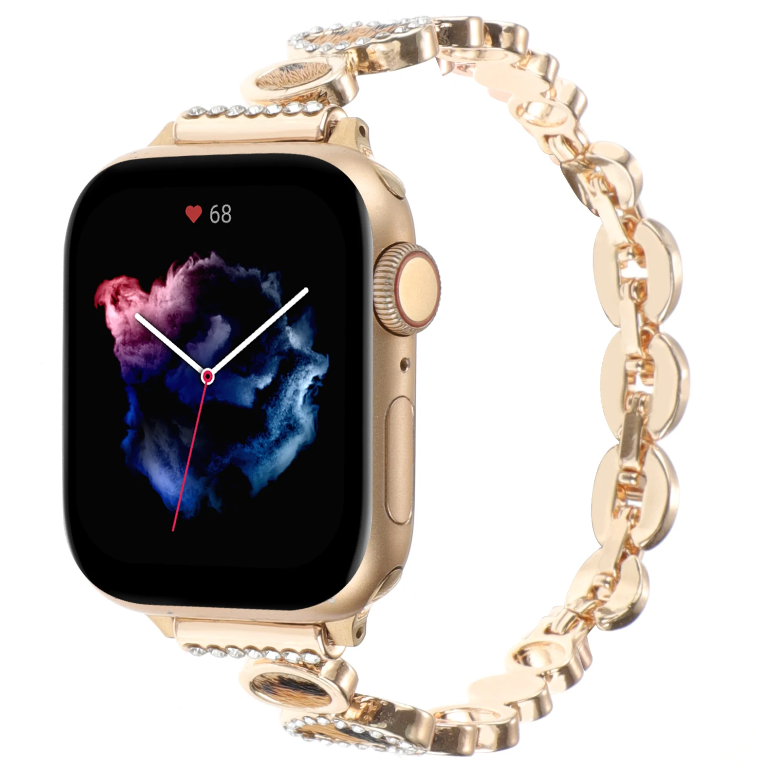 Metal strap for Apple watch band leopard bracelet chain for iwatch87654321SE Ultra38 40 4142 44 45MM women bling diamond wrist