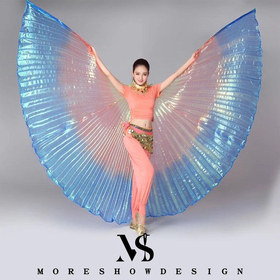 Akcesoria do tańca brzucha Skrzydła do występów Gradient Kolor Skrzydła taneczne dla dorosłych Rekwizyty do występów 360 stopni dla tancerzy Karnawał