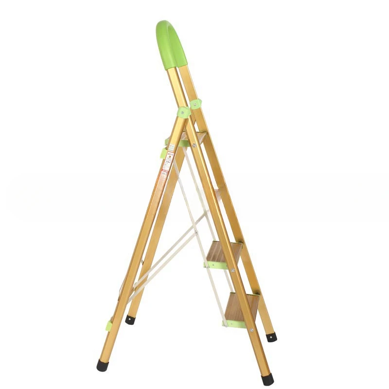 4-step household portable folding ladder/D-type golden aluminum alloy herringbone ladder