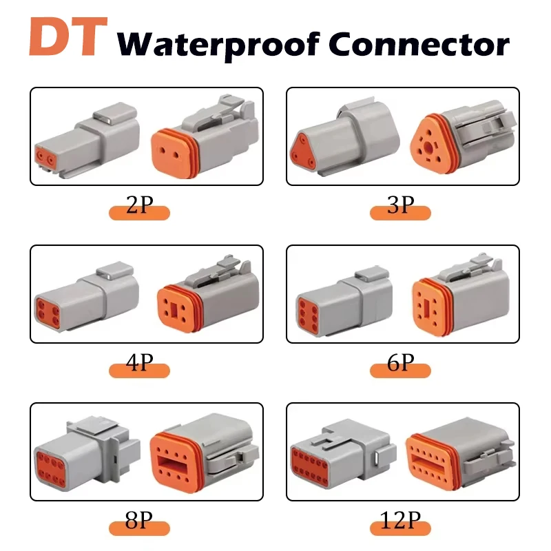 

Deutsch DT series Waterproof Wire Connector Kit DT06-2/3/4/6S DT04-2/3/4/6/8/12P Automotive Sealed Plug with pins