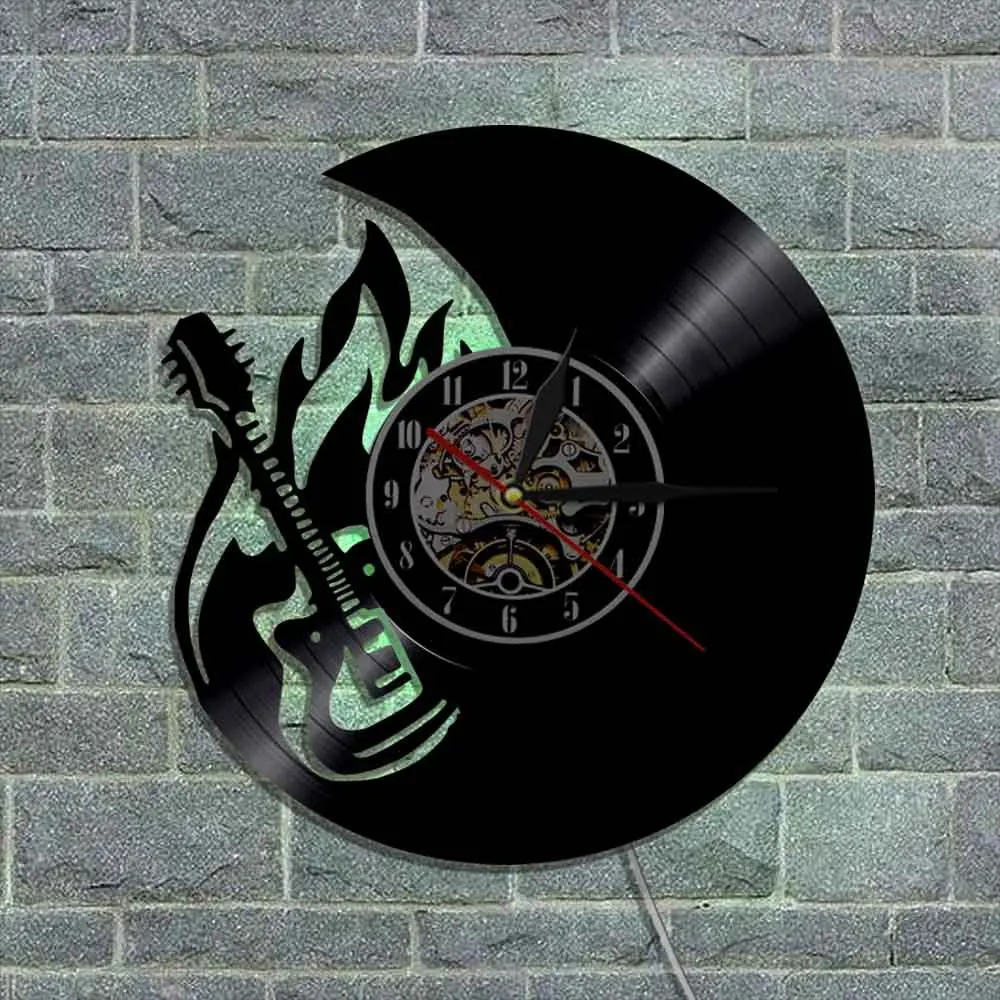 

ZK50 vinyl record wall clock luminous wall lamp background decorative wall clock USB night light remote control colorful