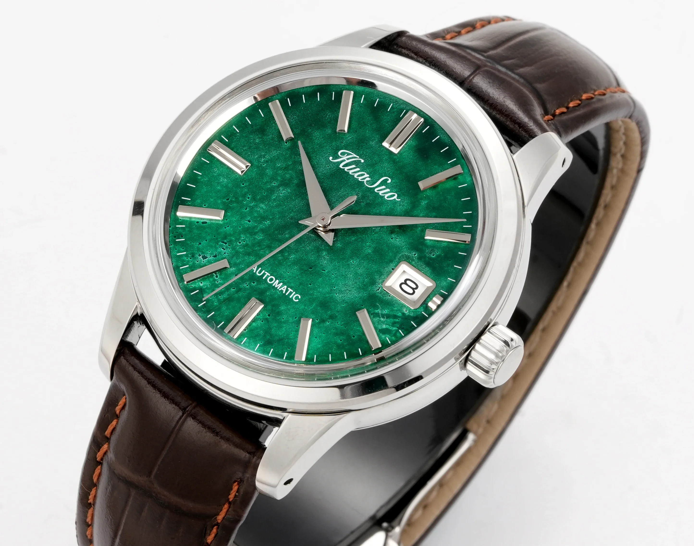 New HUASUO  39mm High-end Luxury Men's Watches Intangible Cultural Heritage Handmade Lacquer Dial 5Bar Waterproof NH35 Movement