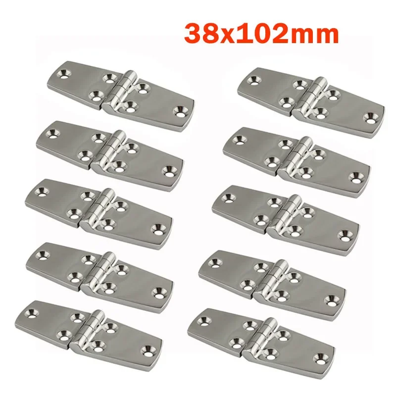 

10Pcs Durable Stainless Steel 76*38*4mm/102*38*4mm Boat/ Door Hinge Stamping Cabinet Marine Hardware