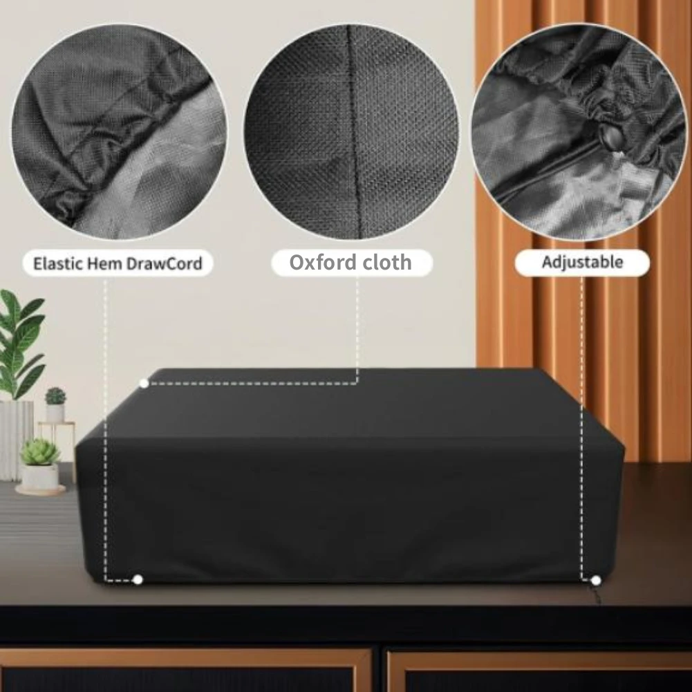 2 Sizes Turntable Dust Cover Waterproof For Static Oxford Fabric Record Player Cover Black Household Turntable Protective Cover
