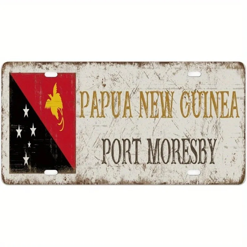 CIFbuy Papua New Guinea Port Moresby Aluminum Decor Plate,Vehicle/Home Decor,Xmas/Halloween Gift,Decoration Only (Only For Decor