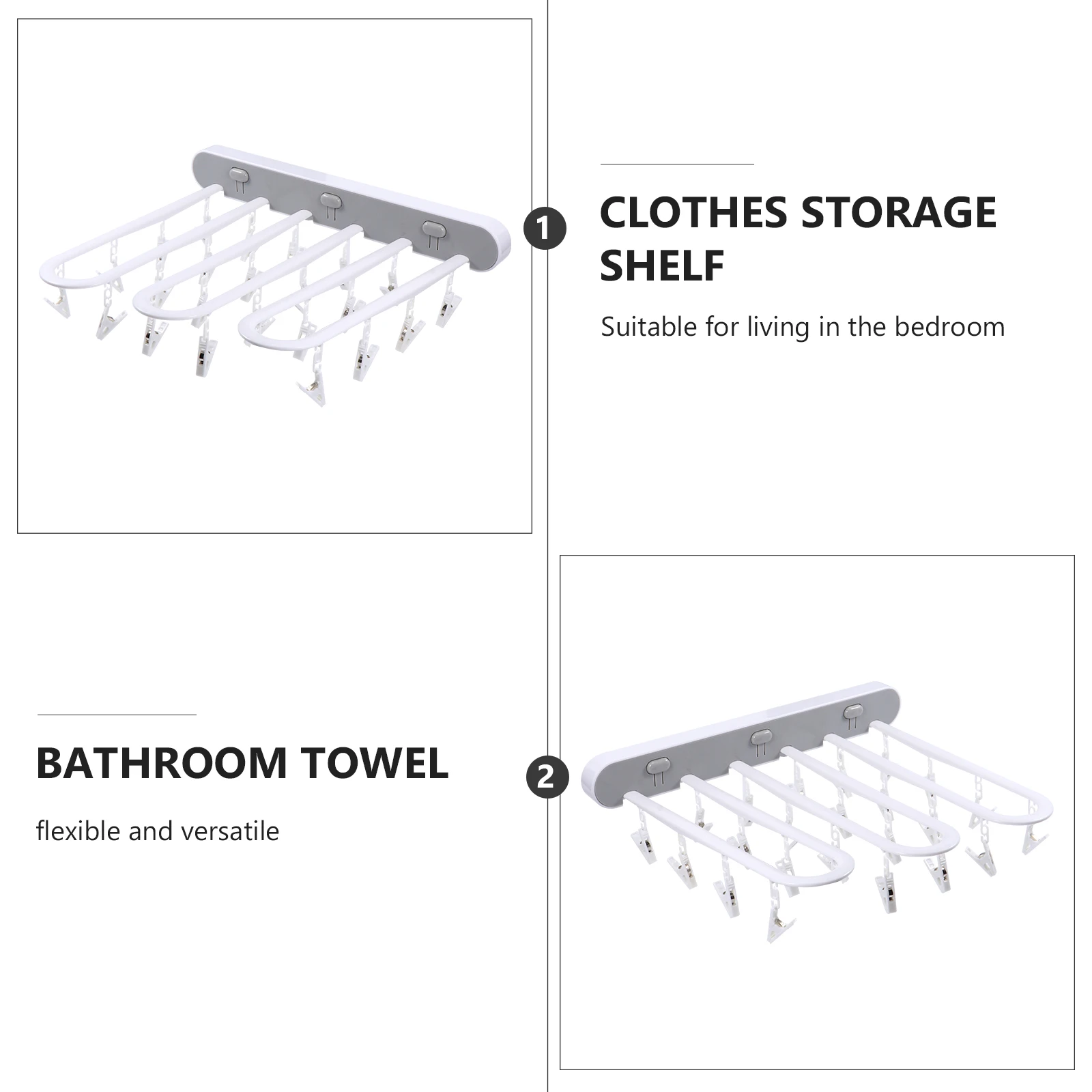 

Pressure Storage Rack Foldable Hangers Clothing Holder Drying Collapsible Laundry Sock for