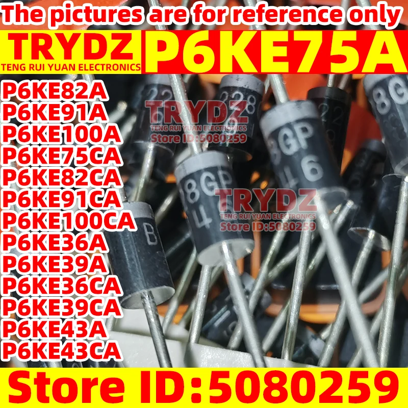 50/20 szt P6KE75A P6KE82A P6KE91A P6KE100A P6KE75CA P6KE82CA P6KE91CA P6KE100CA DO 15 lat: 2018-2020