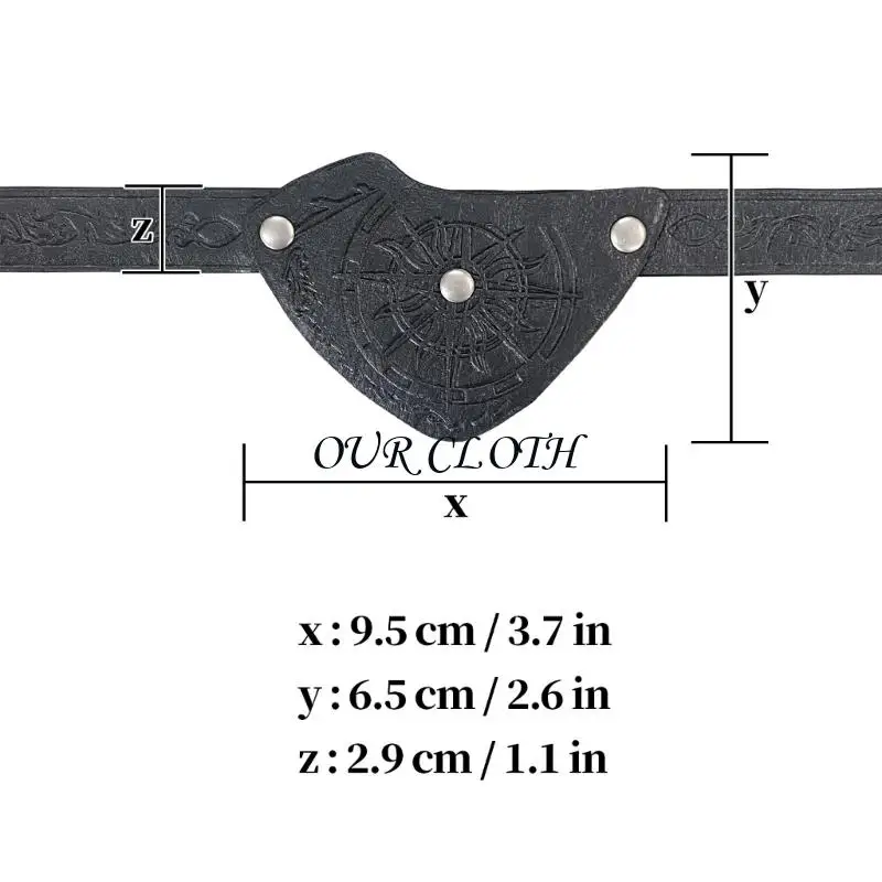 Mittelalterliche geprägte Augen Patches Vintage Leder Augenbezüge Piraten Augenflecken für Männer Halloween Larp Cosplay Y1ac