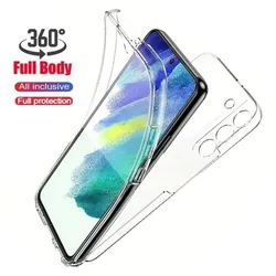 Clear 360 Full Wrap Phone Case for Samsung Galaxy S25 S24 Ultra S23 S22 S21 Transparent Back Cover