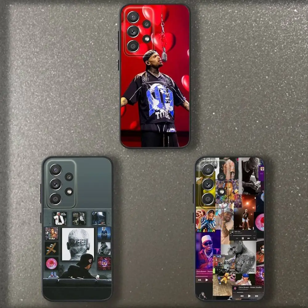 

Singer C-Chris Browns Phone Case For Samsung S 25,24,23,22,30,21,10,9,Ultra,Plus,Lite,FE,4,5 G Soft Black Case