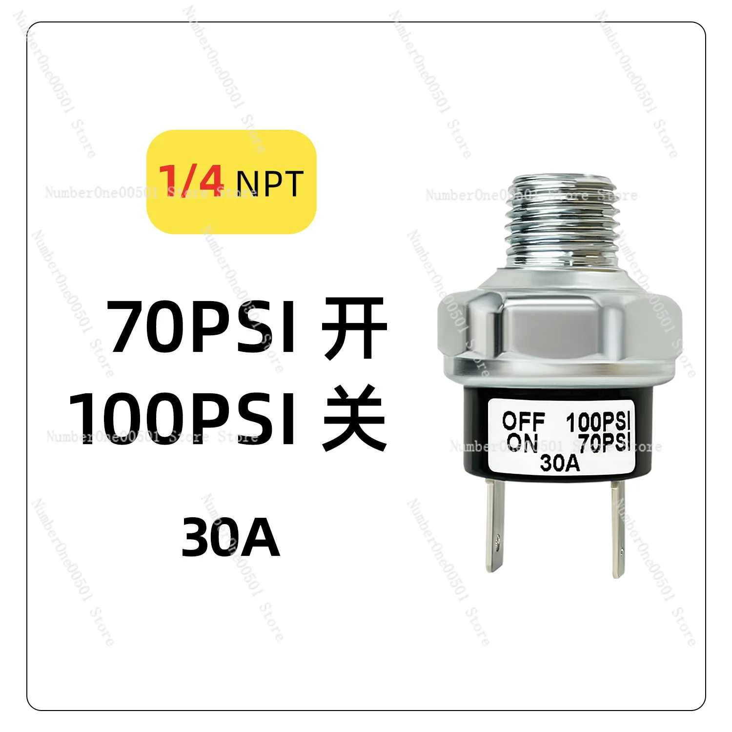 

30A Pressure Switch Auto Start Stop Control for Air Compressor Tank Gauge Kit