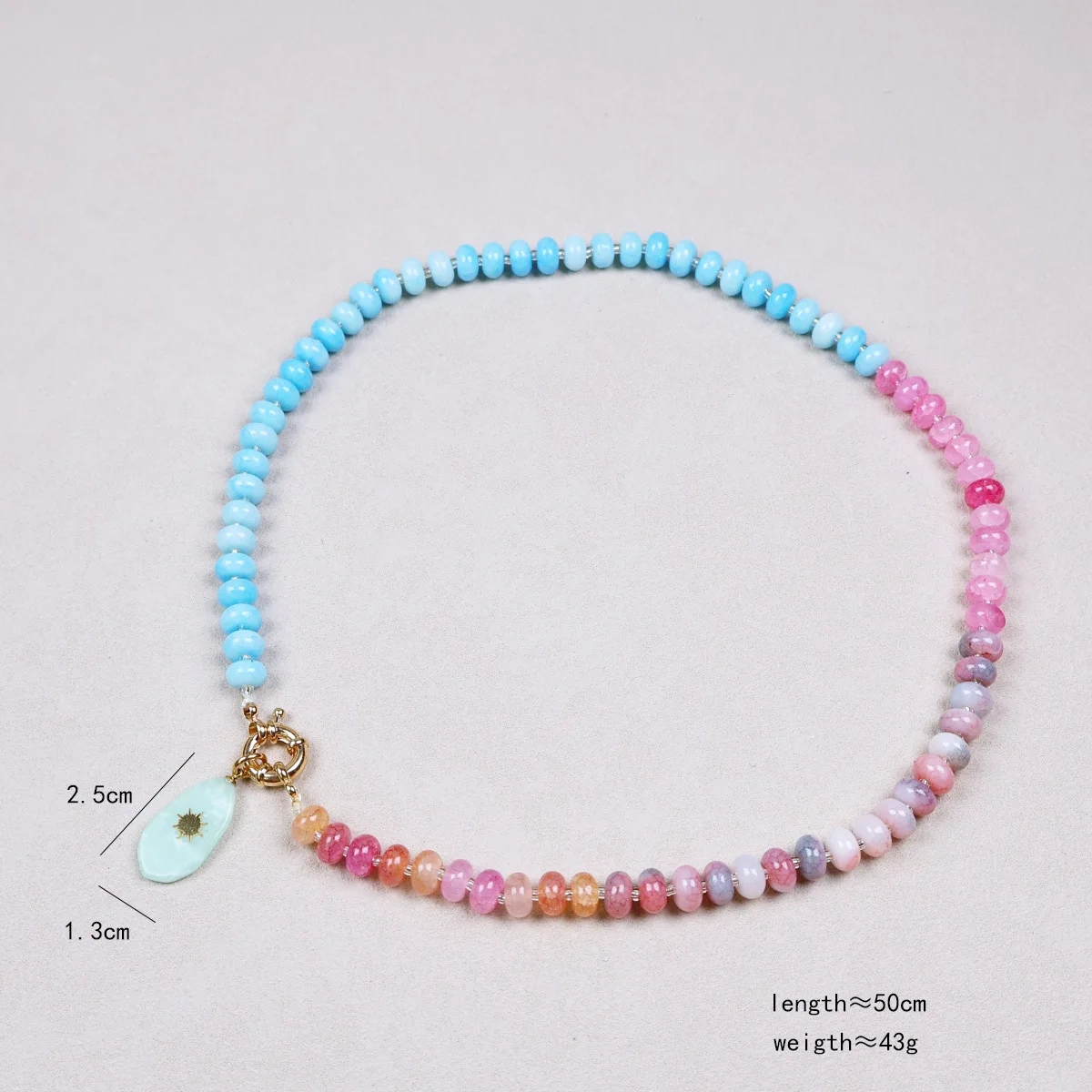 Handgemaakte veelkleurige rijstkraal natuursteen sleutelbeen ketting onregelmatige geometrische hanger choker verjaardagscadeau zomer sieraden