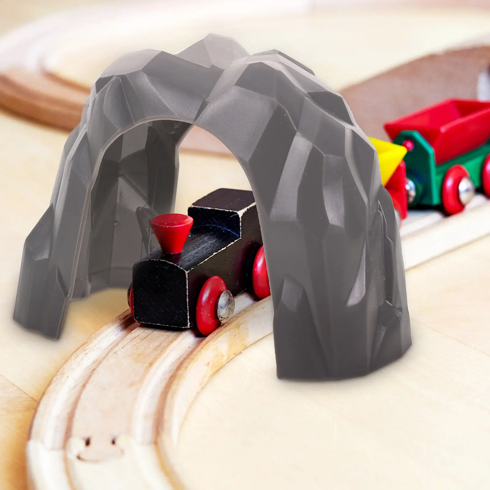 

2Pcs Funny Simulation Train Tunnel Rounded Polished Surface Cave for Children Indoor Outdoor Playing Garden Decor