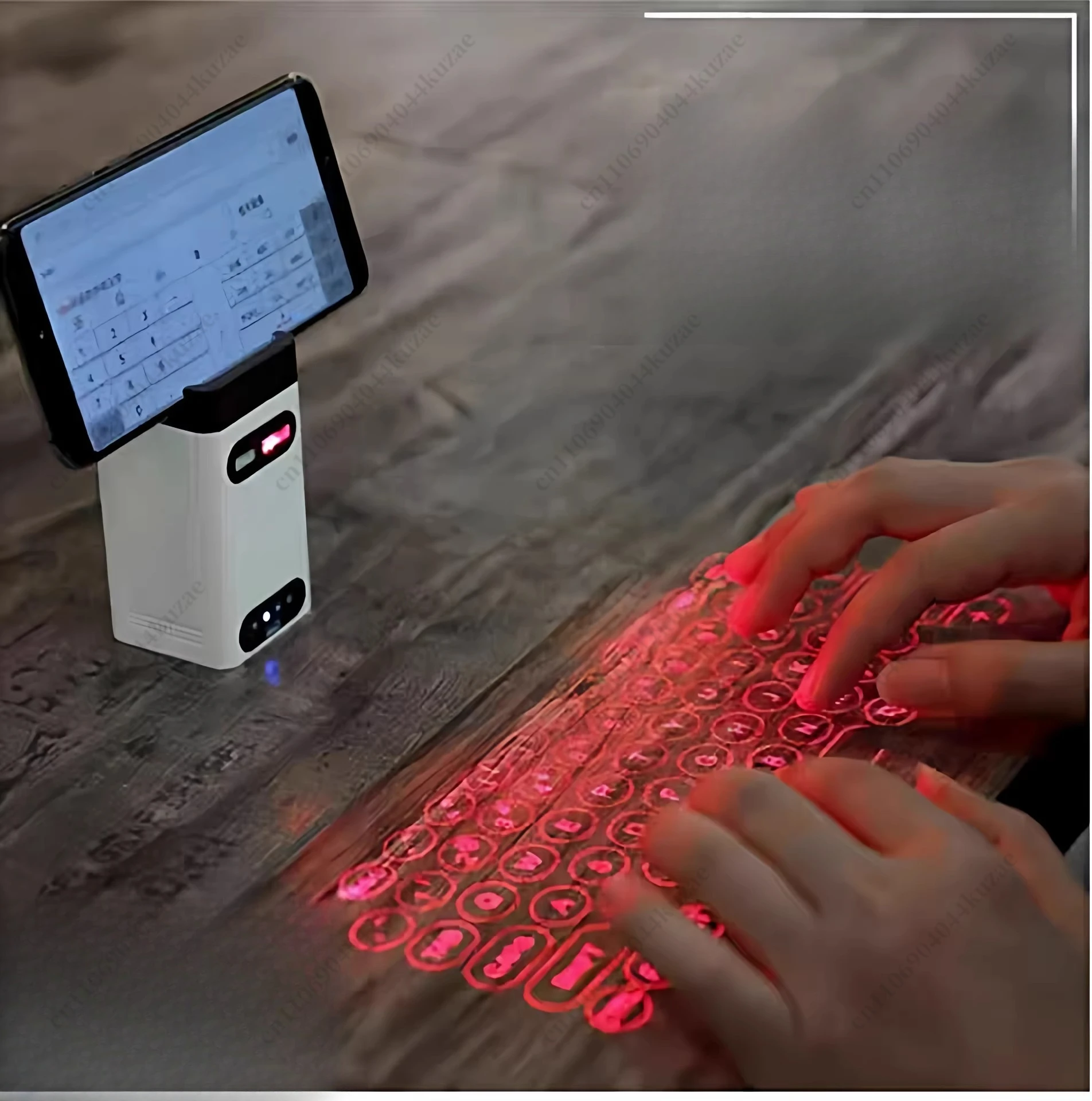 Virtual Holographic Keyboard & Mouse, Wireless Bluetooth 3D Silent Device for Computers & Phones