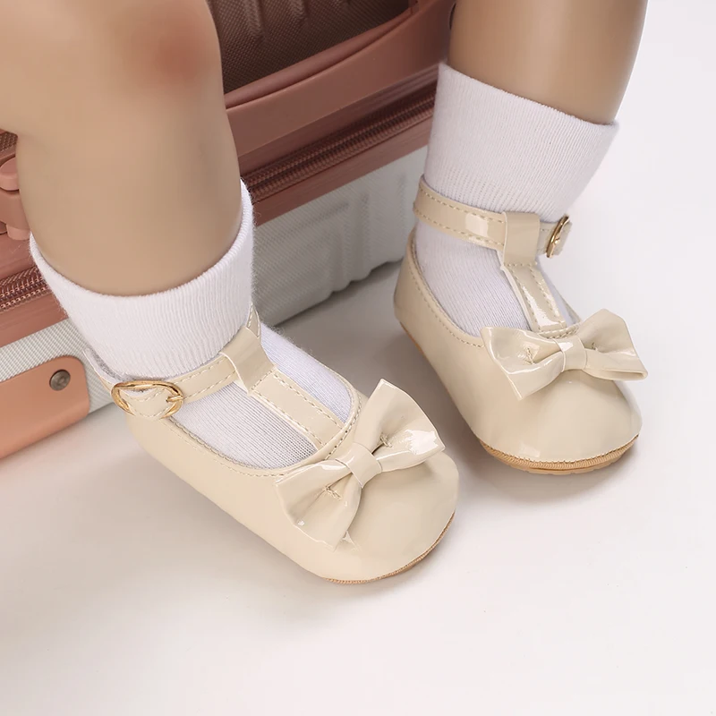 Spring and Autumn Baby Shoes Fashionable Classic Girl Baby Sweet PU Princess Shoes Rubber Sole Anti slip Walking Shoes