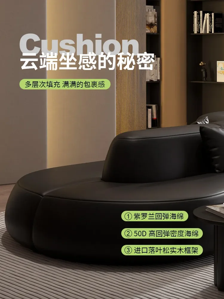Italian minimalist double-sided horizontal hall large sofa special-shaped hotel light  front desk negotiation reception of